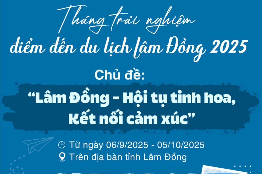 Tháng trải nghiệm điểm đến du lịch tỉnh Lâm Đồng năm 2025