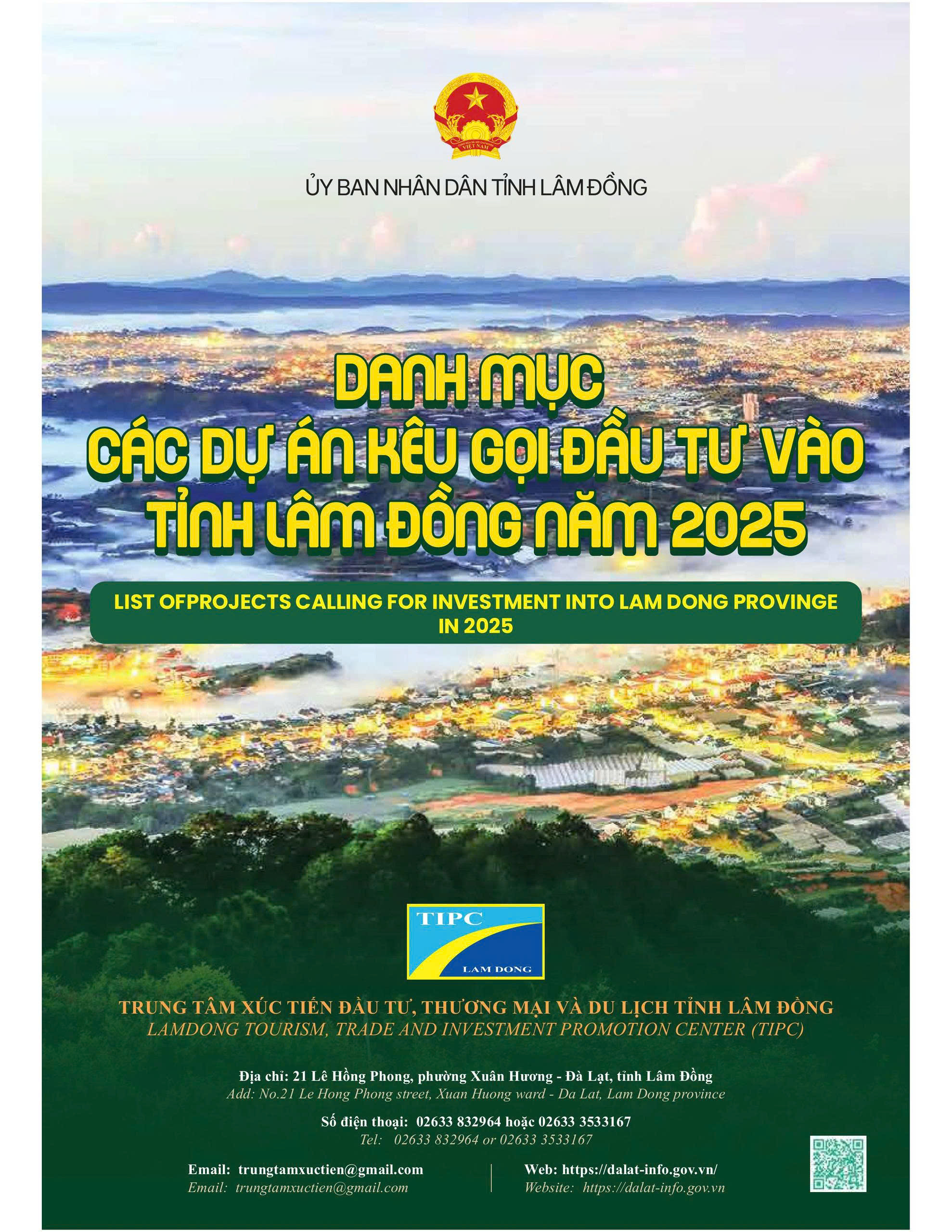 DANH MỤC CÁC DỰ ÁN THU HÚT ĐẦU TƯ