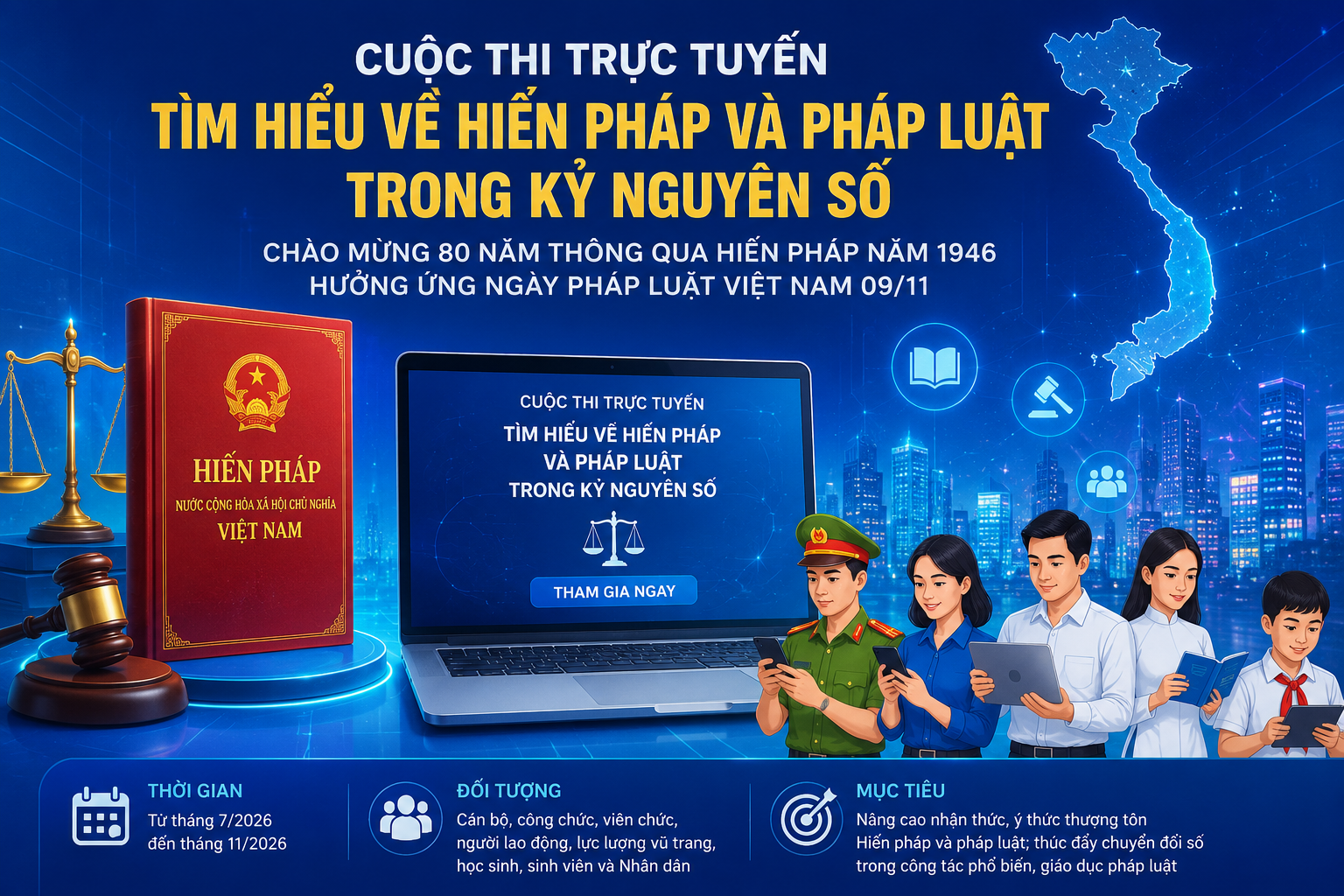 Lâm Đồng triển khai Cuộc thi trực tuyến “Tìm hiểu về Hiến pháp và pháp luật trong kỷ nguyên số”