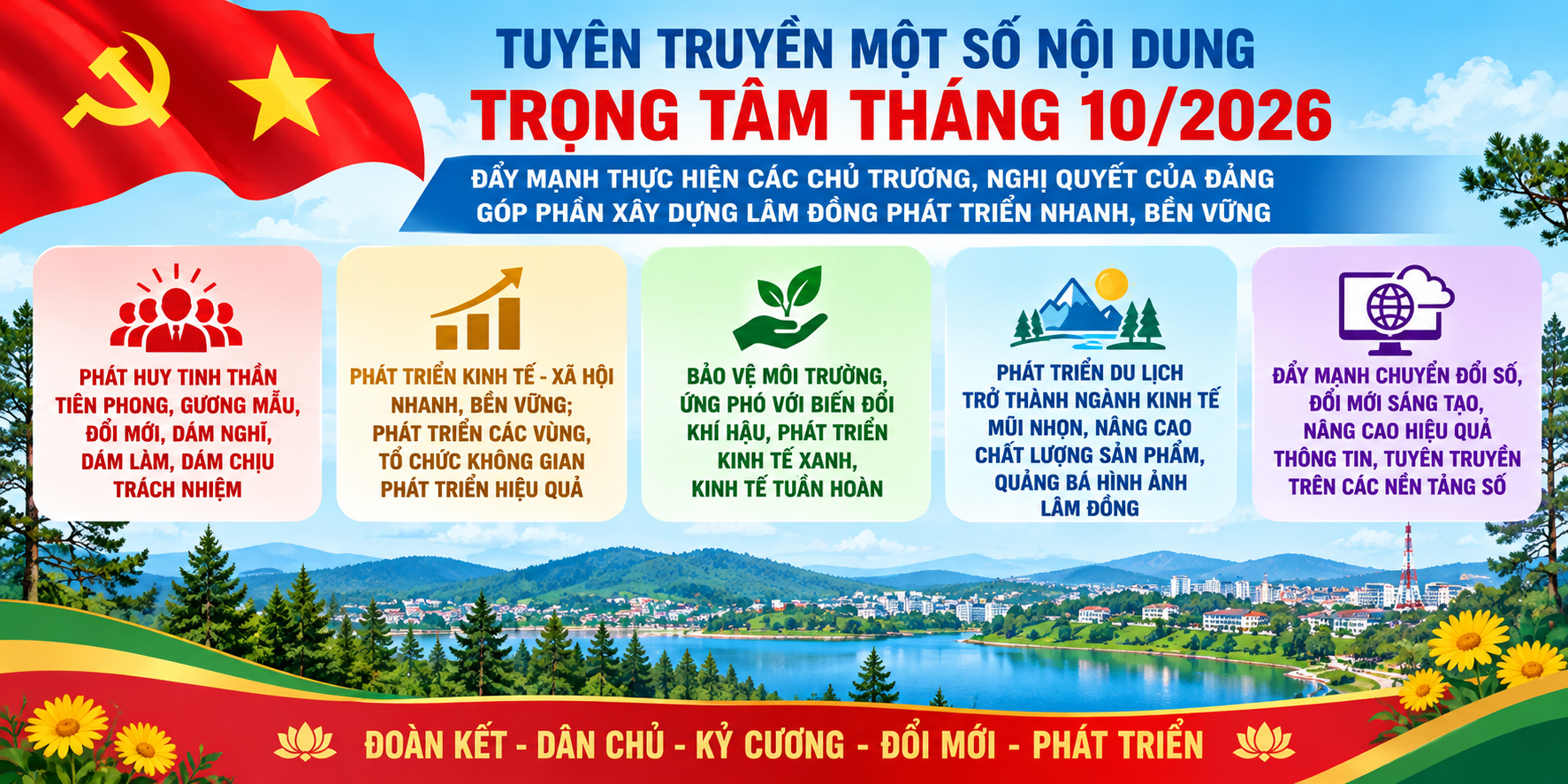 Tuyên truyền một số nội dung trọng tâm tháng 10/2026